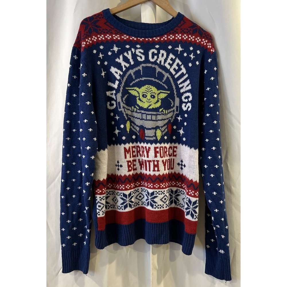 Baby Yoda Star Wars Ugly Christmas Sweater Merry Force Be With You